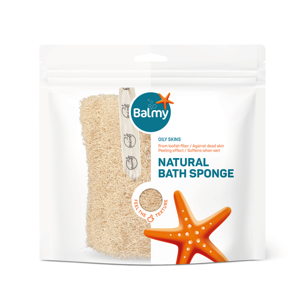 Balmy Natural 100% Loofah Bath Sponge - Rectangular